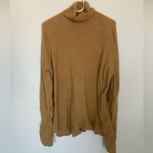 J. CREW Women's Brown Turtleneck sweater M AF023 Merino Wool Alpaca Blend Preppy